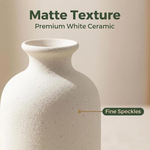 White Ceramic Bud Vase Minimalist Small Flower Vases Floral Arrangement Holder Bottle for Home Office Decor in Saudi Arabia