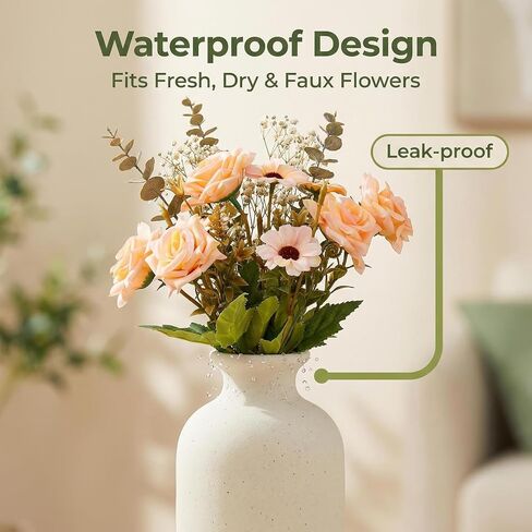 White Ceramic Bud Vase Minimalist Small Flower Vases Floral Arrangement Holder Bottle for Home Office Decor in Saudi Arabia