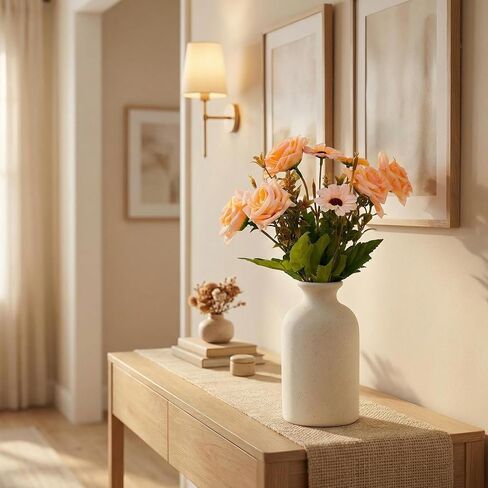 White Ceramic Bud Vase Minimalist Small Flower Vases Floral Arrangement Holder Bottle for Home Office Decor in Saudi Arabia