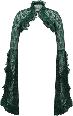 Dark Green Lace Shrug Bolero Jacket (OneSize) in Saudi Arabia