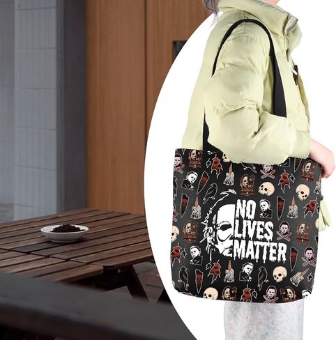 VAMSII Funny Horror Movie Merch Tote Bag Series Killer Character Gift Spooky Season Gift in Kuwait