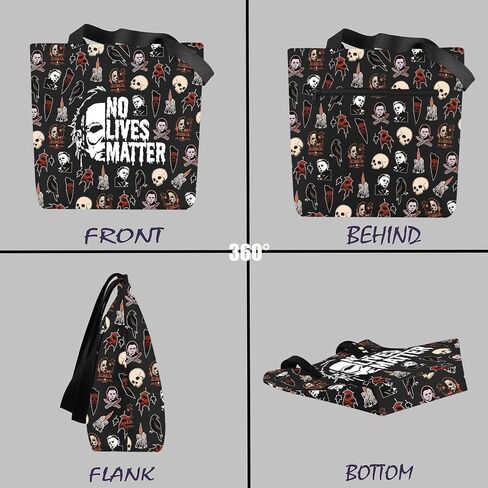 VAMSII Funny Horror Movie Merch Tote Bag Series Killer Character Gift Spooky Season Gift in Kuwait