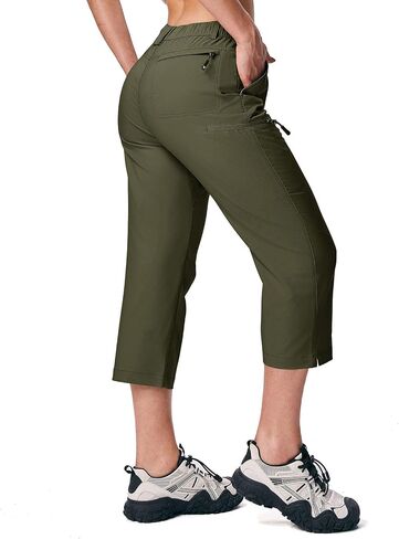 YSENTO Capri Pants for Women with Cargo Zipper Pockets Lightweight Stretch UPF 50 Quick Dry Summer Hiking Capris in Saudi Arabia