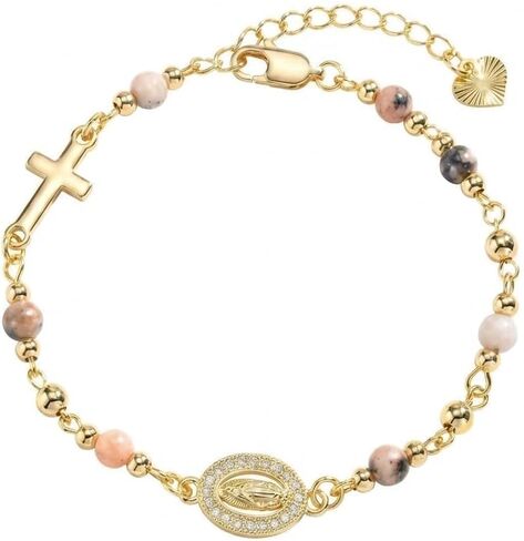 Rosary Cross Dainty Gold-Tone Cross Rosary Hand bracelet Specific for Women Religious Hand bracelet Gifts for Confirmation Baptism First Communion Celebration Ornaments in Saudi Arabia