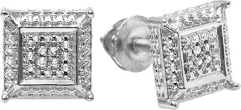 Dazzlingrock Collection 0.05 Ctw Natural Round White Diamond 7mm Kite Hip Hop Studs, Unisex Design Ladies,Mens Real Diamond Earrings in Kuwait