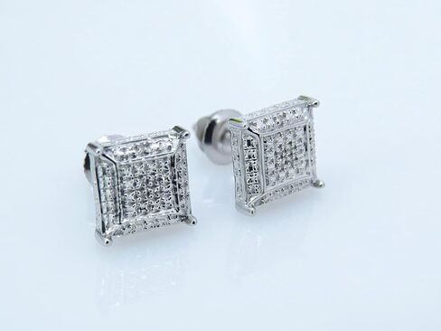 Dazzlingrock Collection 0.05 Ctw Natural Round White Diamond 7mm Kite Hip Hop Studs, Unisex Design Ladies,Mens Real Diamond Earrings in Kuwait