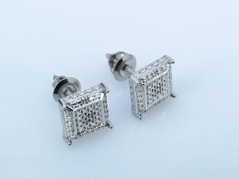 Dazzlingrock Collection 0.05 Ctw Natural Round White Diamond 7mm Kite Hip Hop Studs, Unisex Design Ladies,Mens Real Diamond Earrings in Kuwait