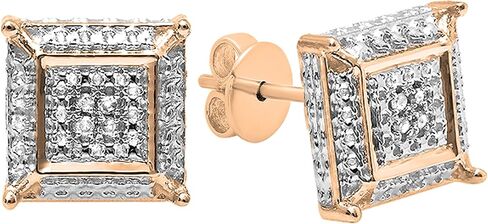 Dazzlingrock Collection 0.05 Ctw Natural Round White Diamond 7mm Kite Hip Hop Studs, Unisex Design Ladies,Mens Real Diamond Earrings in Kuwait