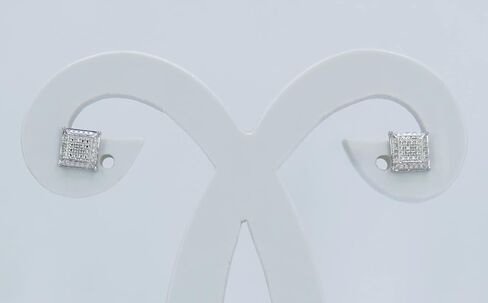 Dazzlingrock Collection 0.05 Ctw Natural Round White Diamond 7mm Kite Hip Hop Studs, Unisex Design Ladies,Mens Real Diamond Earrings in Kuwait