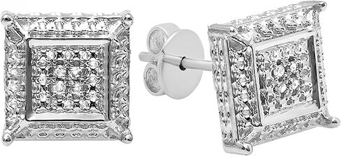 Dazzlingrock Collection 0.05 Ctw Natural Round White Diamond 7mm Kite Hip Hop Studs, Unisex Design Ladies,Mens Real Diamond Earrings in Kuwait