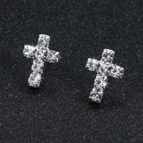 QiaTsed Earrings for Women Cross Stud Earrings Hypoallergenic Dainty Earrings Simple Small Earrings Ideal Jewelry Gift for Women in Saudi Arabia