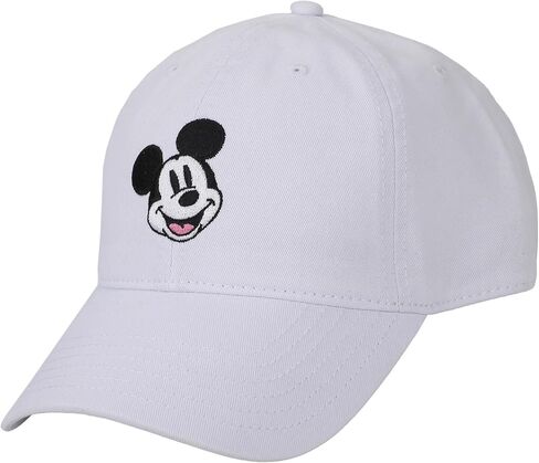 قبعة الأب من Bioworld Mickey Mouse كلاسيكية مصنوعة من القطن المغسول باللون الأبيض in Kuwait