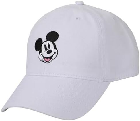 قبعة الأب من Bioworld Mickey Mouse كلاسيكية مصنوعة من القطن المغسول باللون الأبيض in Kuwait
