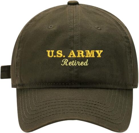 Mens Baseball Caps Army Retired Embroidered Washed Cotton Adjustable Outdoor Dad Hats for Men in Saudi Arabia