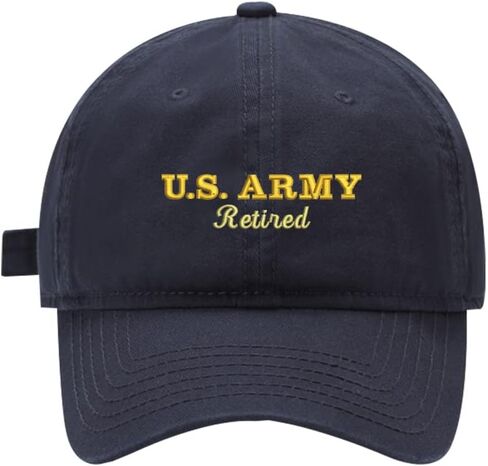 Mens Baseball Caps Army Retired Embroidered Washed Cotton Adjustable Outdoor Dad Hats for Men in Saudi Arabia