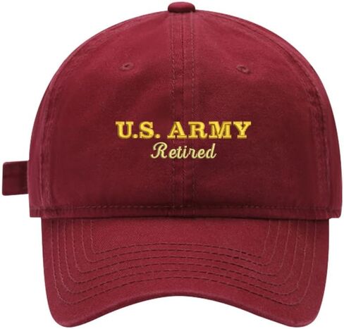 Mens Baseball Caps Army Retired Embroidered Washed Cotton Adjustable Outdoor Dad Hats for Men in Saudi Arabia