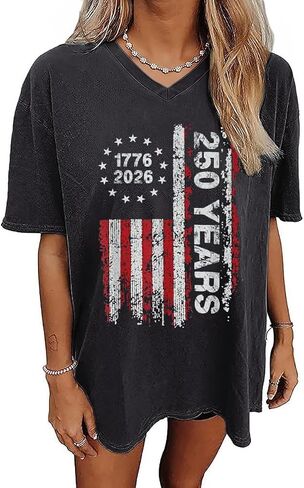 Qbily Women's V-Neck Oversized T-Shirt Summer Casual Cute Short Sleeve Looce Fit Basic Graphic Tees Tops in Saudi Arabia