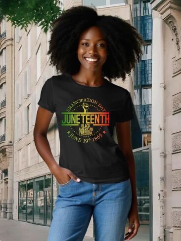Women Juneteenth Shirts Black American Freedom T-Shirts 1865 Emancipation Day Tee Tops in Saudi Arabia