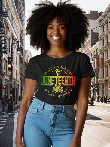 Women Juneteenth Shirts Black American Freedom T-Shirts 1865 Emancipation Day Tee Tops in Saudi Arabia