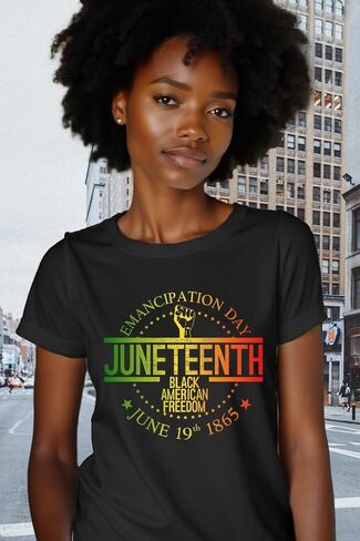 Women Juneteenth Shirts Black American Freedom T-Shirts 1865 Emancipation Day Tee Tops in Saudi Arabia