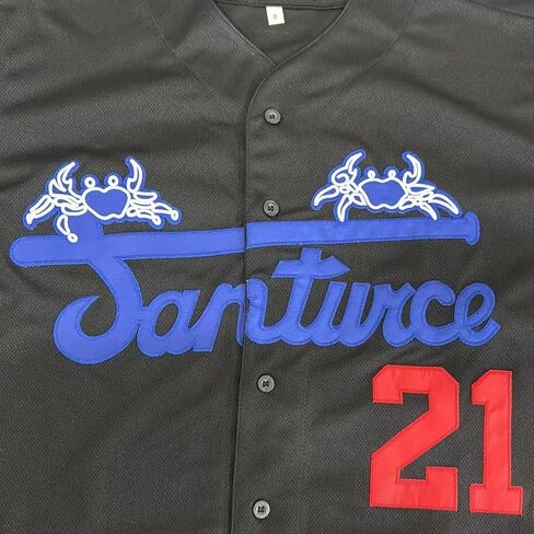 Men's #21 Roberto Clemente Jersey, Cangrejeros Embroidered Retro Puerto Rico Santurce Shirt for Casual Party Sports in Saudi Arabia
