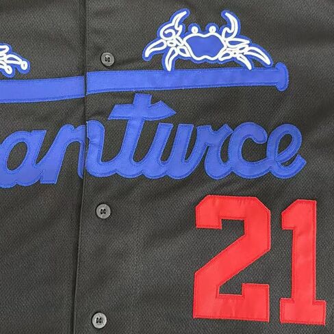 Men's #21 Roberto Clemente Jersey, Cangrejeros Embroidered Retro Puerto Rico Santurce Shirt for Casual Party Sports in Saudi Arabia