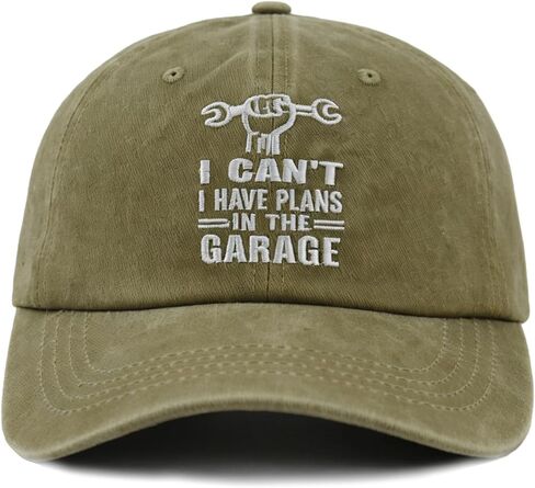 I Can't I Have Plans in The Garage Hats for Men Women, Adjustable Cotton Embroidered Baseball Cap in Kuwait