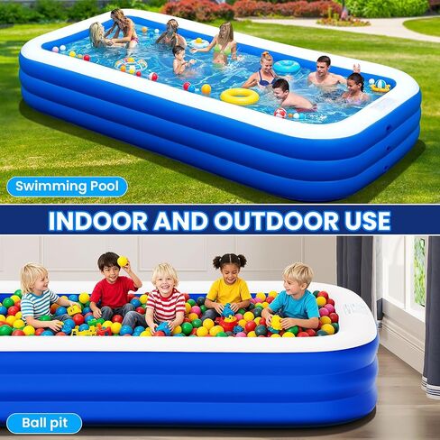 Extra Large Inflatable Pool with Pump - 130'' x 72'' x 22'' Family Blow Up Pool for Adults & Kids, Swimming Pool for Garden, Summer Water Party in Saudi Arabia