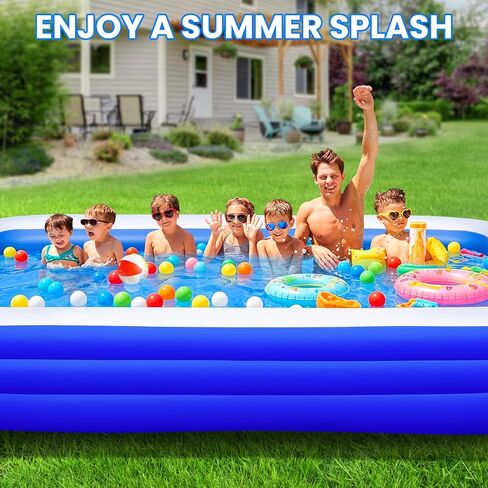 Extra Large Inflatable Pool with Pump - 130'' x 72'' x 22'' Family Blow Up Pool for Adults & Kids, Swimming Pool for Garden, Summer Water Party in Saudi Arabia