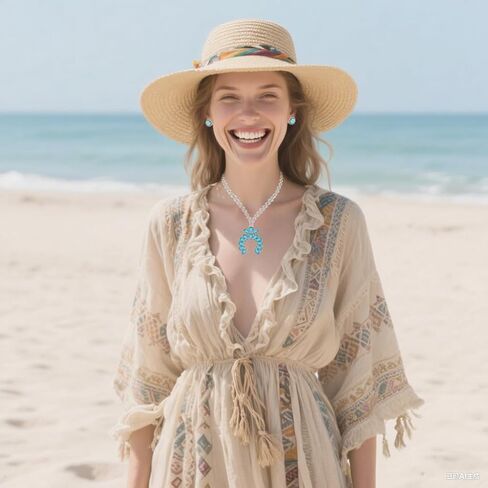 Western Turquoise Jewelry for Women Beach Jewelry Necklaces Accessories Set Cowgirl Country Cowboy in Saudi Arabia