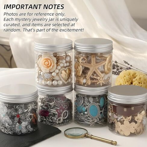64 Pcs Mystery Jewelry Jar for Women, Golden Surprise Jewelry Box with Necklaces Bracelets Rings Earrings Hair Accessories and Keychain, Multi Style Alternative Fashion Present for Her in Saudi Arabia