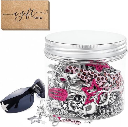 64 Pcs Mystery Jewelry Jar for Women, Golden Surprise Jewelry Box with Necklaces Bracelets Rings Earrings Hair Accessories and Keychain, Multi Style Alternative Fashion Present for Her in Saudi Arabia