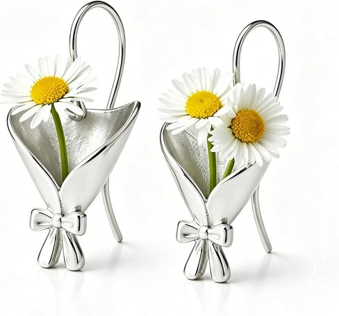 Wearable Flower Vase Necklace for Women, DIY Flower Bouquet Pendant Floral Holder Jewelry, Elegant Mini Vase Accessory for Graduation Prom Wedding Party Outfit, 2026 Trendy Floral Wearable Jewelry Gift in Saudi Arabia