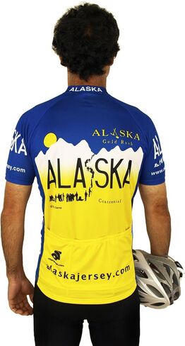 Free Spirit Wear Alaska Gold Rush Cycling Jersey for Men, Short Sleeve Jersey, Protection, Wick-Dry Polyester, 3 Rear Pockets in Kuwait