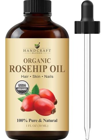 Handcraft Blends Rosehip Oil - 4 Fl Oz - 100% Pure and Natural - Premium Grade Oil for Face, Skin and Hair - Protect and Nourish - Carrier Oil in Kuwait