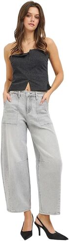Risen Jeans - Slouchy Cropped Barrel Jeans (26.5" Inseam) - PGC21716 - Includes Official Tag in Kuwait