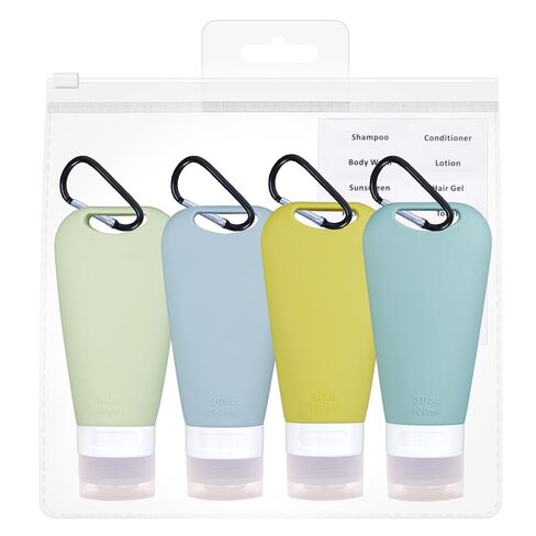 15 Pack Silicone Travel Bottles TSA Approved 3oz, Opal Shaped Leak Proof Refillable Toiletry Containers, BPA Free Wide Mouth Portable Travel Size Bottles for Shampoo Conditioner Lotion Body Wash in Saudi Arabia
