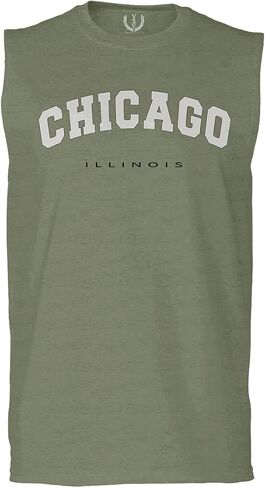 0478. Vintage Graphic City of Chicago Illinois Fonts Men's Muscle Tank Sleeveles t Shirt in Saudi Arabia