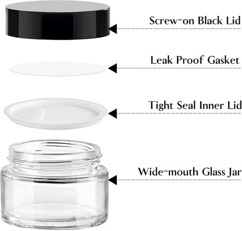 1 oz Glass Jars with Lids & Inner Liners, 4 Pack Small Glass Jars Thick Round Airtight Travel Containers for Cosmetics Cream Lotions Powders | Candle Making Jar in Saudi Arabia