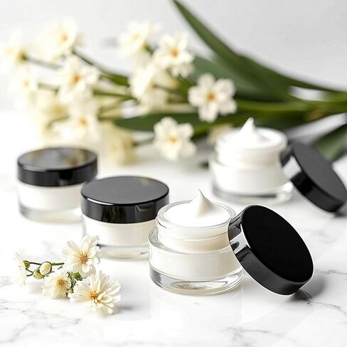 1 oz Glass Jars with Lids & Inner Liners, 4 Pack Small Glass Jars Thick Round Airtight Travel Containers for Cosmetics Cream Lotions Powders | Candle Making Jar in Saudi Arabia