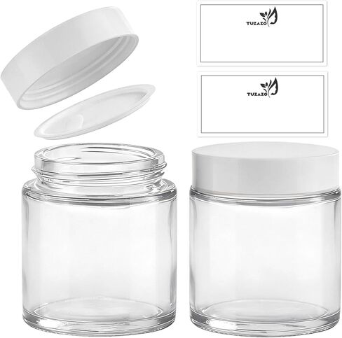 1 oz Glass Jars with Lids & Inner Liners, 4 Pack Small Glass Jars Thick Round Airtight Travel Containers for Cosmetics Cream Lotions Powders | Candle Making Jar in Saudi Arabia