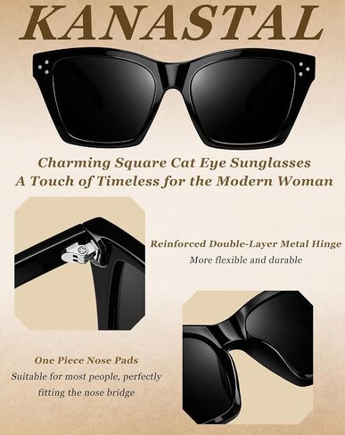 KANASTAL Oversized Square Cat Eye Sunglasses Womens Mens Polarized UV400 Sunglasses Modern Classic Sun Glasses in Saudi Arabia