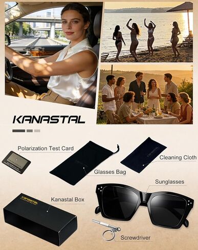 KANASTAL Oversized Square Cat Eye Sunglasses Womens Mens Polarized UV400 Sunglasses Modern Classic Sun Glasses in Saudi Arabia