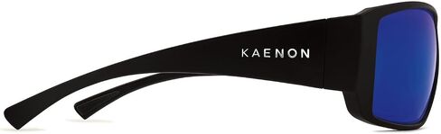 Kaenon Unisex Truckee Rectangular Polarized Sunglasses (Matte Black, Ultra Glass Pacific Blue) in Saudi Arabia