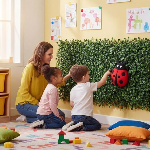 12pcs Artificial Grass Wall Panels for Classroom 10'' x 10'' Boxwood Green Panels Grass Wall Backdrop Faux Garden Greenery Patch UV Protected Back to School Blackboard Decor Indoor Outdoor in Saudi Arabia