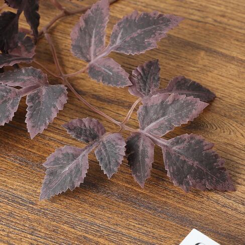 mizii 5 Pcs Artificial Cimicifuga Stems 36 in Burgundy Leaf Spray Plants Faux Greenery Branches Silk Leaves Fall Decoration for Centerpieces Vase Table Mantel Thanksgiving Halloween Decor in Saudi Arabia