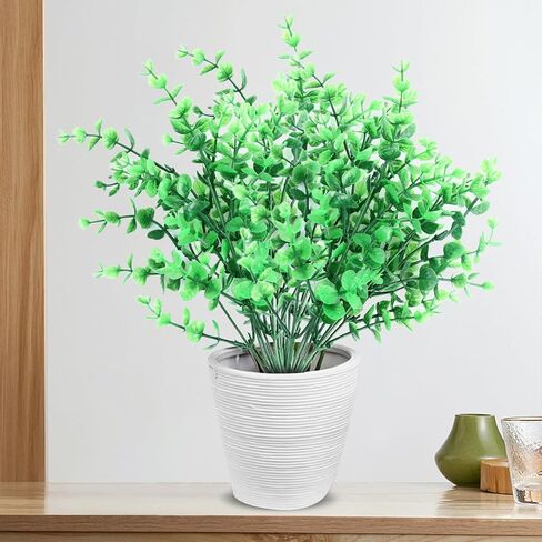 Artificial Eucalyptus Leaves Faux Greenery Stems Artificial Green Branches Leaves for Wedding Flowers Bouquet Home Decoration in Kuwait