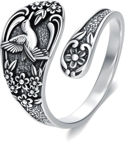 PELOVNY Spoon Rings for Women 925 Sterling Silver Dragonfly Butterfly Bee Hummingbird Cross Tree of Life Turquoise Adjustable Thumb Rings Birthday Christmas Jewelry Gifts for Mom Daughter Wife in Kuwait