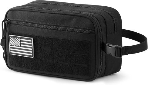 G4Free Toiletry Bag for Men Molle Water-Resistant Toiletry Travel Bags Hygiene Bag Dopp Kit with Waterproof Pocket, Black in Kuwait