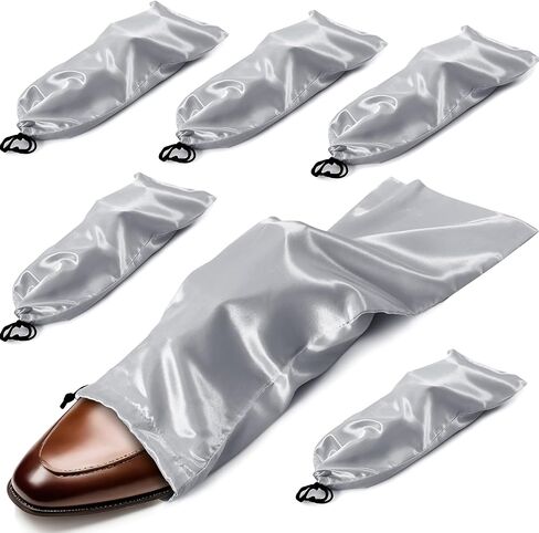 Ersmak 6 Pack Shoe Bags for Travel - Satin Shoe Bag with Drawstring - Black Shoe Storage Bags for Protecting Storage Shoes - 17.7 x 7.9 In in Saudi Arabia
